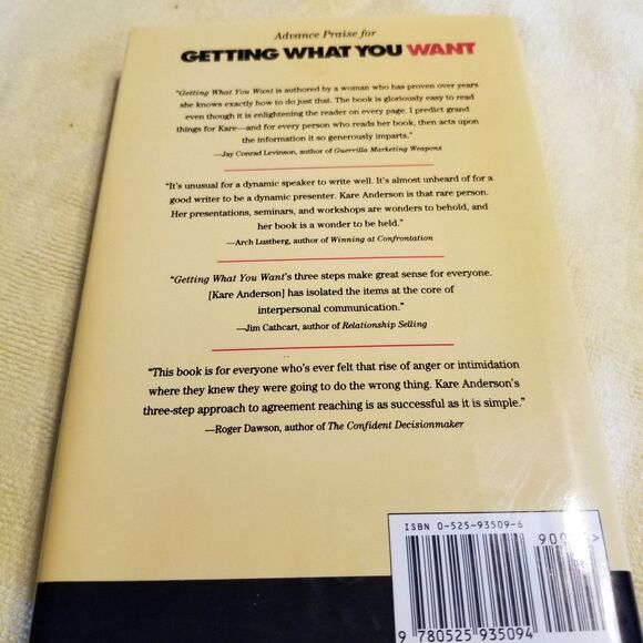 GETTING WHAT YOU WANT: HOW TO REACH AGREEMENT AND RESOLVE BY KARE ANDERSON hardc - Picture 2 of 7